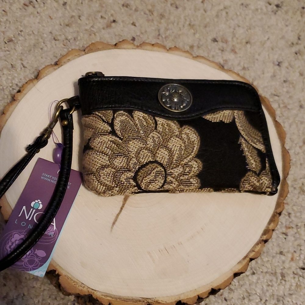 Nica London Brenda Embroidery Wristlet Wallet NEW